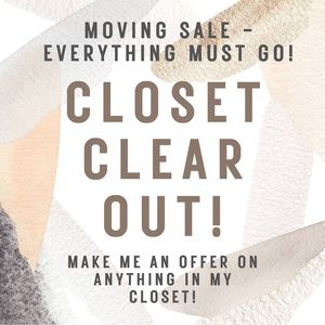 Huge moving sale! Make me an offer on anything in my closet!